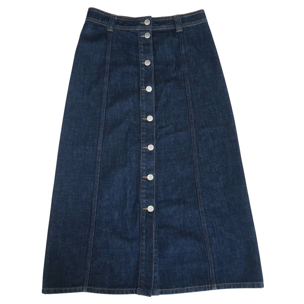 GANNI Denim A-line midi skirt sz 36 US 4
